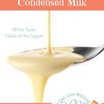 Low carb, sugar-free condensed milk on spoon