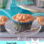 Feature image, orange almond cupcakes, one on plate with spoon
