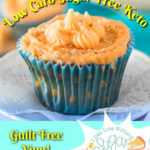 orange almond cupcakes, single cake on a plate