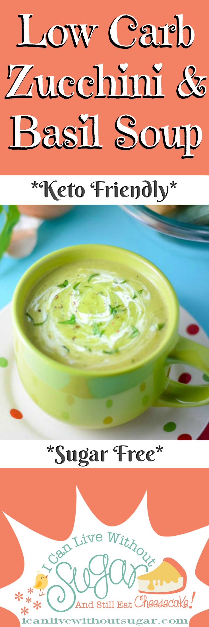 Low Carb Zucchini and Basil Soup. Quick and easy, sugar free and keto friendly. Best tasting zucchini and basil soup. Enjoy as an entrée, quick lunch or light dinner. Makes a  great winter tummy warmer!